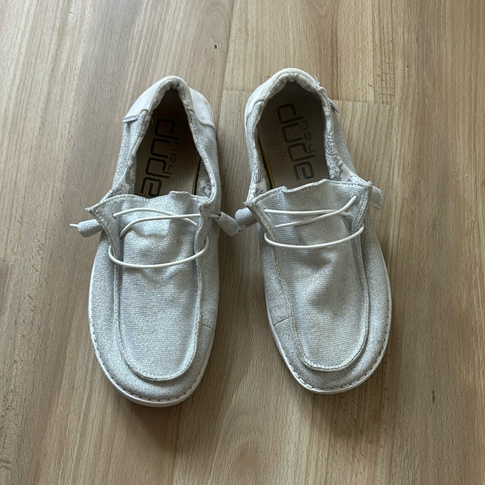 White Sparkle Hey Dudes